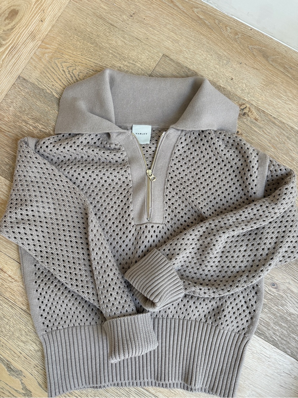 Varley Lily Open Stitch Polo Sweater - Picture 3 of 6
